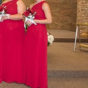 Size 6 Red David’s Bridal Bridesmaid dress